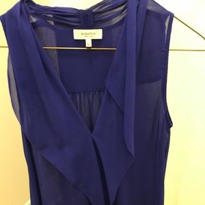 Babaton sheer midnight blue blouse